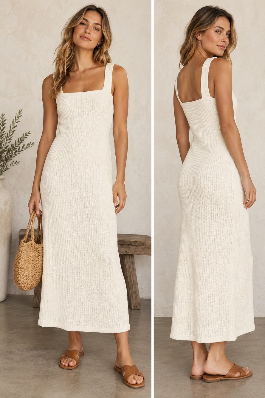 Rachel Pally Janna Ribbed Knit Sweater Dress in Oatmeal Bodycon, Size L